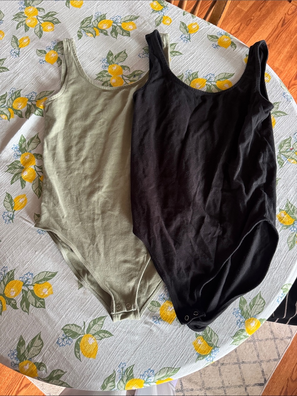 GAP Olive Green and Black Scoop Neck Bodysuit Duo